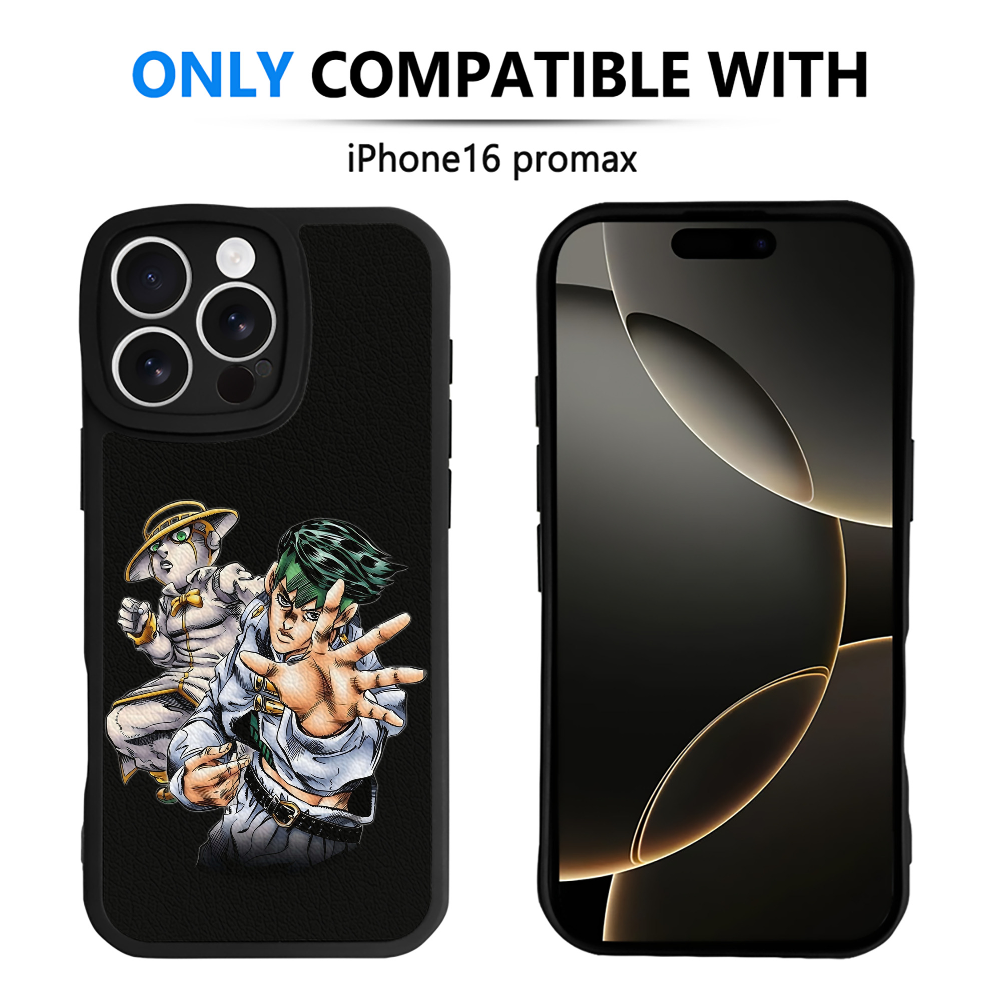 （画像用） ジョジョの奇妙な冒険 岸辺 露伴（きしべ ろはん） JoJo's Bizarre Adventure Rohan Kishibe 【iPhone 16シリーズ対応】シリコンスマホケース（レザー調） 材質：シリコン